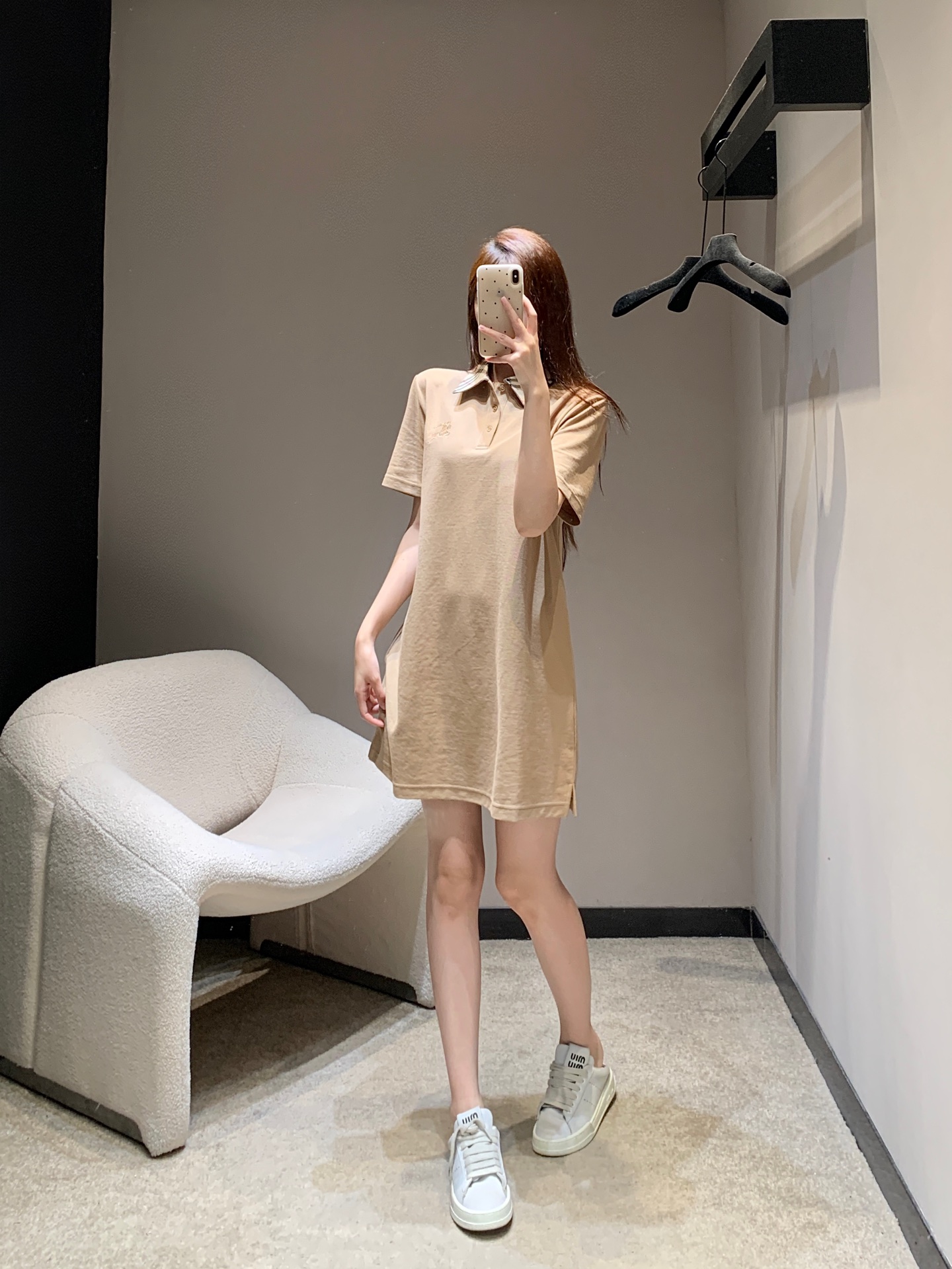 Burberry Women's Beige Polo Dress With Check Collar and Embroidered Logo 6 i1745490745190 2755 0 0