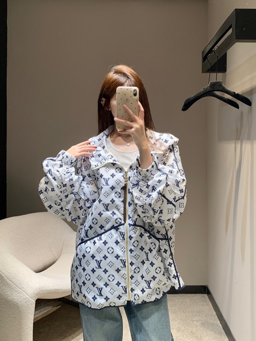 Louis Vuitton Monogram Print Hooded Windbreaker Jacket - Travel Ready 1 Louis Vuitton Monogram Print Hooded Windbreaker Jacket - Travel Ready