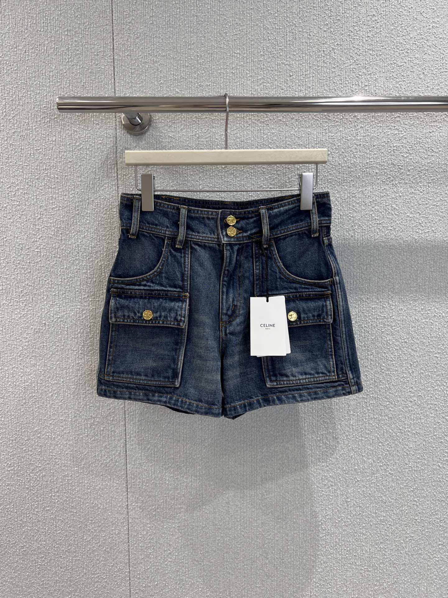 High-Quality Handbag Jeans: Celin 25Fw Autumn Collection, Exclusive Design, Double-Buttoned Penthouse Pants - 图片 1