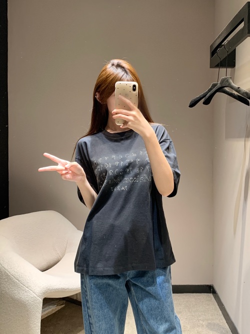 Maison Margiela MM6 Logo Distressed Unisex T-Shirt - Spring/Summer 25SS 1 Maison Margiela MM6 Logo Distressed Unisex T-Shirt - Spring/Summer 25SS