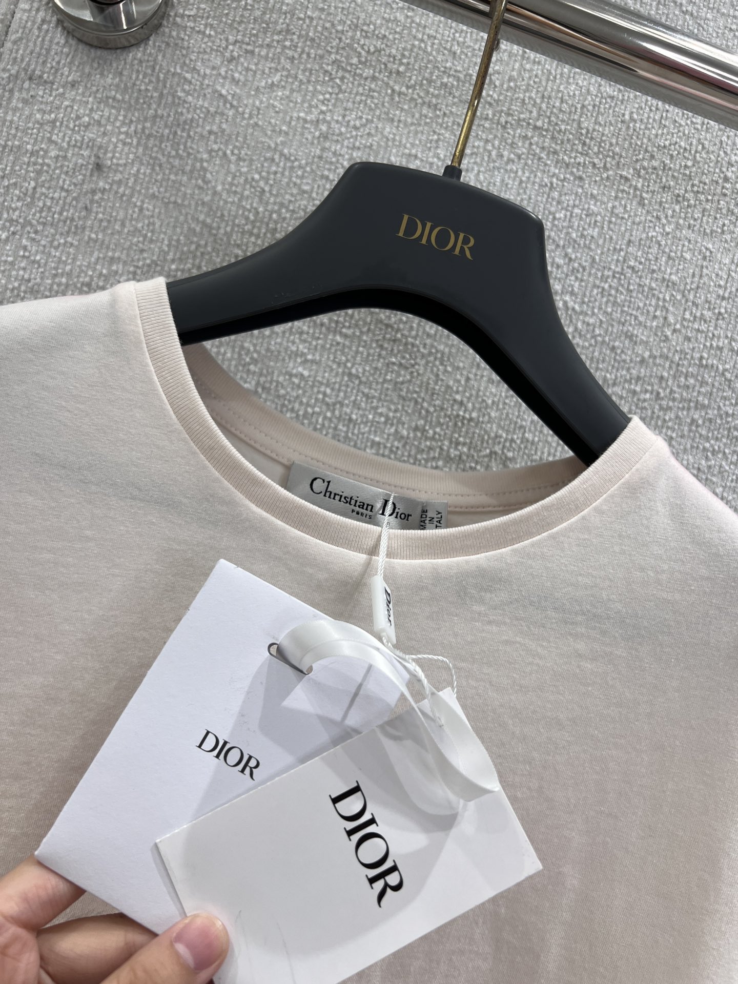 Dior Women's Embroidered Logo Cotton T-Shirt Short Flutter Sleeve Tee 9 i1753936616 910 0