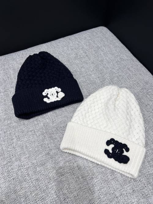 Chanel Cashmere Beanie Hat, Warm Winter Knit Cap with Logo 1 Chanel Cashmere Beanie Hat, Warm Winter Knit Cap with Logo