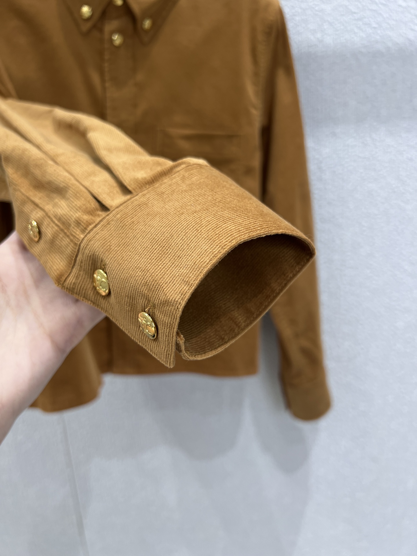Celine Brown Embroidered Pocket Short Shirt - Chic Fall Style 9 i1754463749 4376 1
