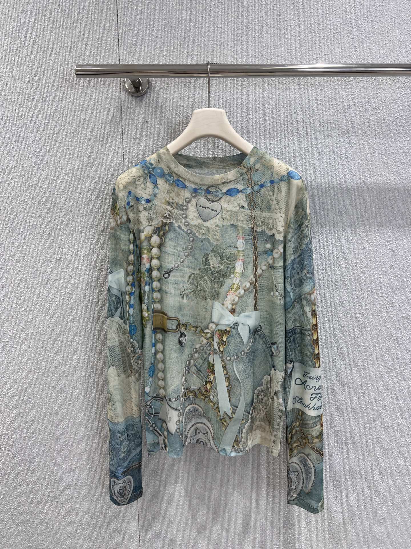 NO:467998,Support replacement Acne Studio*s 25Fw early autumn new model lace 3D printed chain printed mesh long-sleeved base shirt | Exclusive high-end production!  Who knows this light mint-colored old-money atmosphere? Ahhhhhhhhhhhhhhhhhhhhhhhhhhhhhhhhhhhhhhhhhhhhhhhhhhhhhhhhhhhhhhhhhhhhhhhhhhhhhhhhhhhhhhhhhhhhhhhhhhhhhhhhhhhhhhhhhhhhhhhhhhhhhhhhhhhhhhhhhhhhhhhhhhhhhhhhhhhhhhhhhhhhhhhhhhhhhhhhhhhhhhhhhhhhhhhhhhhhhhhhhhhhhhhhhhhhhhhhhhhhhhhhhhhhhhhhhhhhh  S/M/L real photos, details of S/M/L, acne studios, alexander wang19860909支持换款 Acne Studi*s 25Fw早秋新款 蕾丝3D打印链条印花网纱长袖打底衫丨独家高版出品！谁懂这种淡淡薄荷色的老钱风氛围感啊啊啊[哇R][哇R][哇R]穿它在身上真的一眼看过去就很显贵好吗 搭配柔中带刚的蕾丝拼接 刚柔并济 松弛有度！现货发售S/M/L实拍细节图,,acne studios,alexander wang,Women's clothing