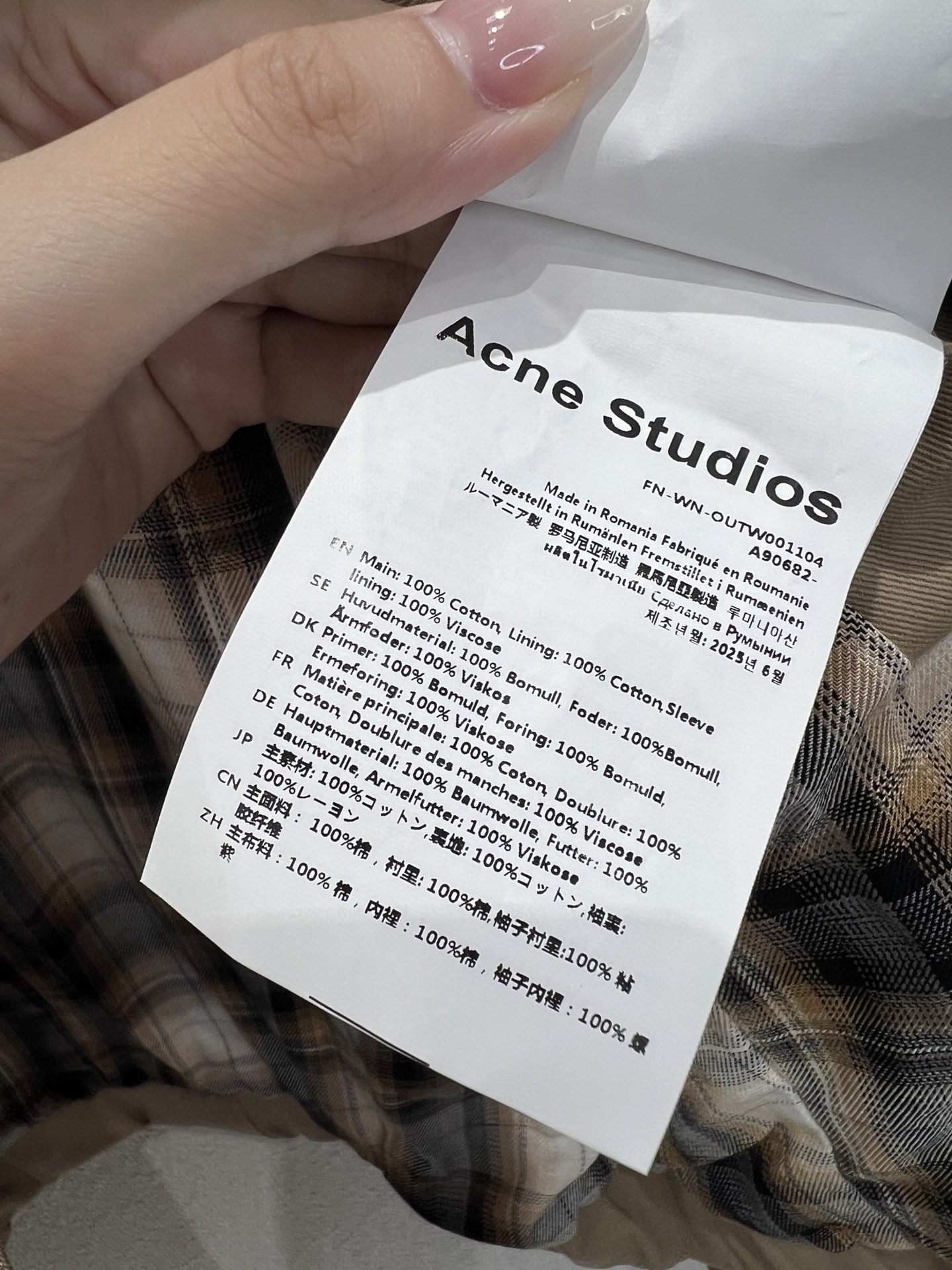 “Acne Studios 25FW Women’s Khaki Jacket with Wool Lining – New Fall Fashion” - 图片 8