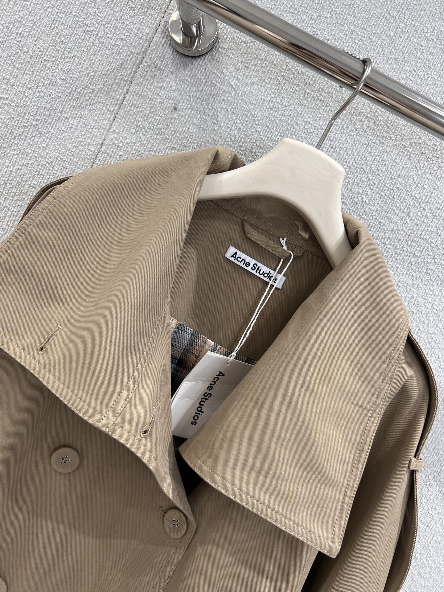 “Acne Studios 25FW Women’s Khaki Jacket with Wool Lining – New Fall Fashion” - 图片 4