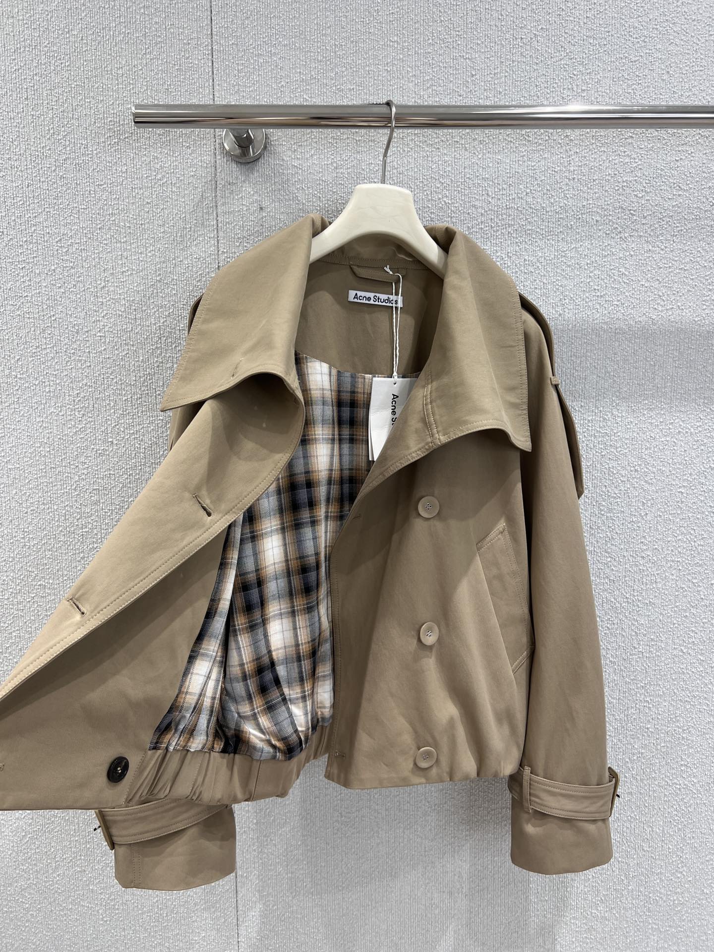 “Acne Studios 25FW Women’s Khaki Jacket with Wool Lining – New Fall Fashion” - 图片 2
