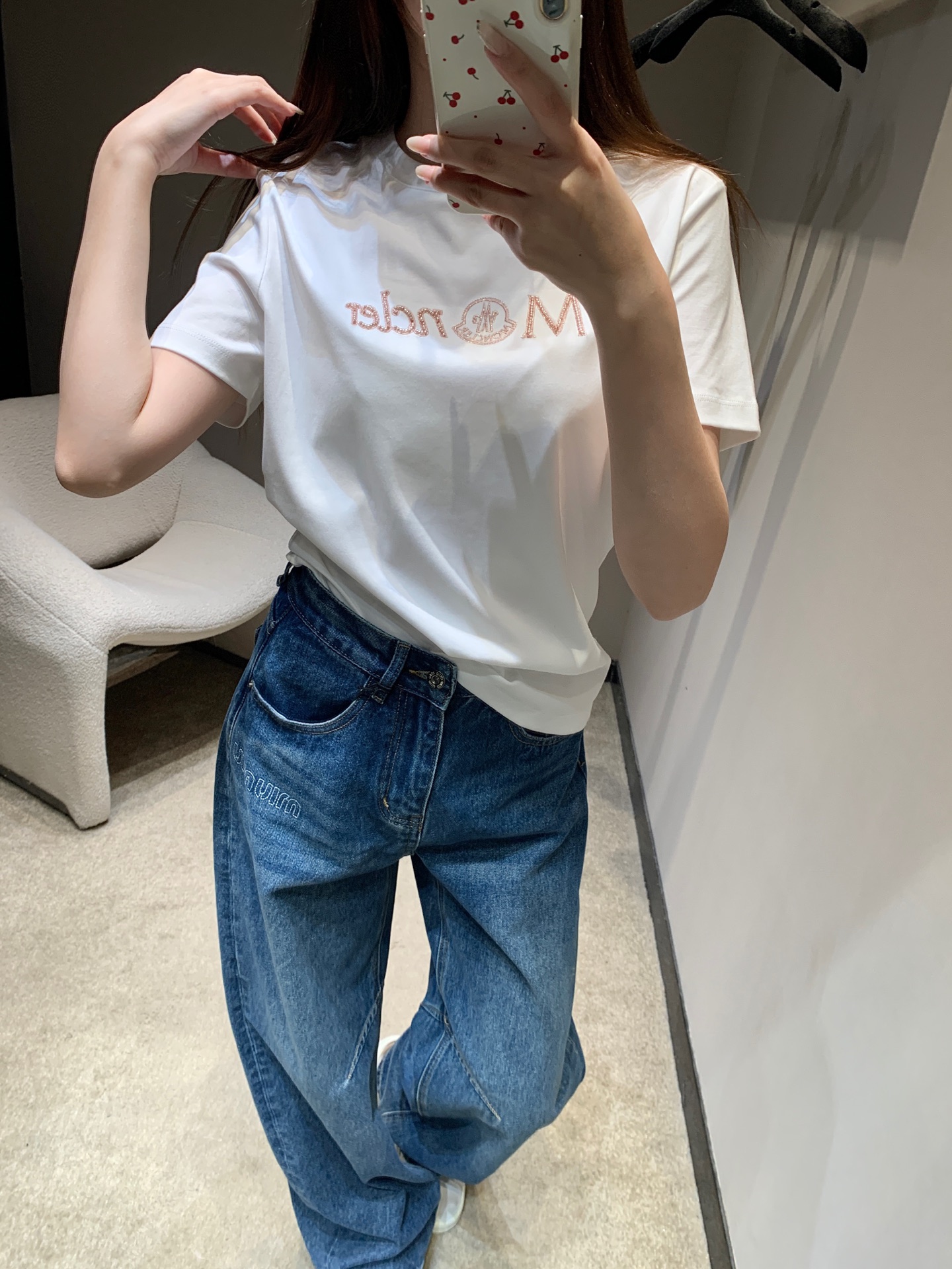 몽클레어 레터 비즈 크루넥 반팔 티셔츠 26 SS 이미지 8