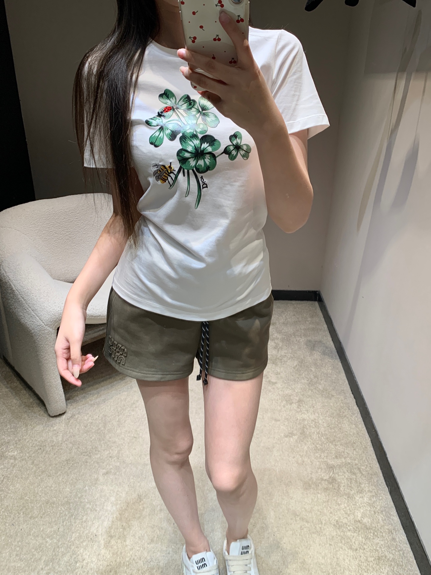 디올 꽃무늬 자수 코튼 반팔 티셔츠 26 SS 상세 이미지 2