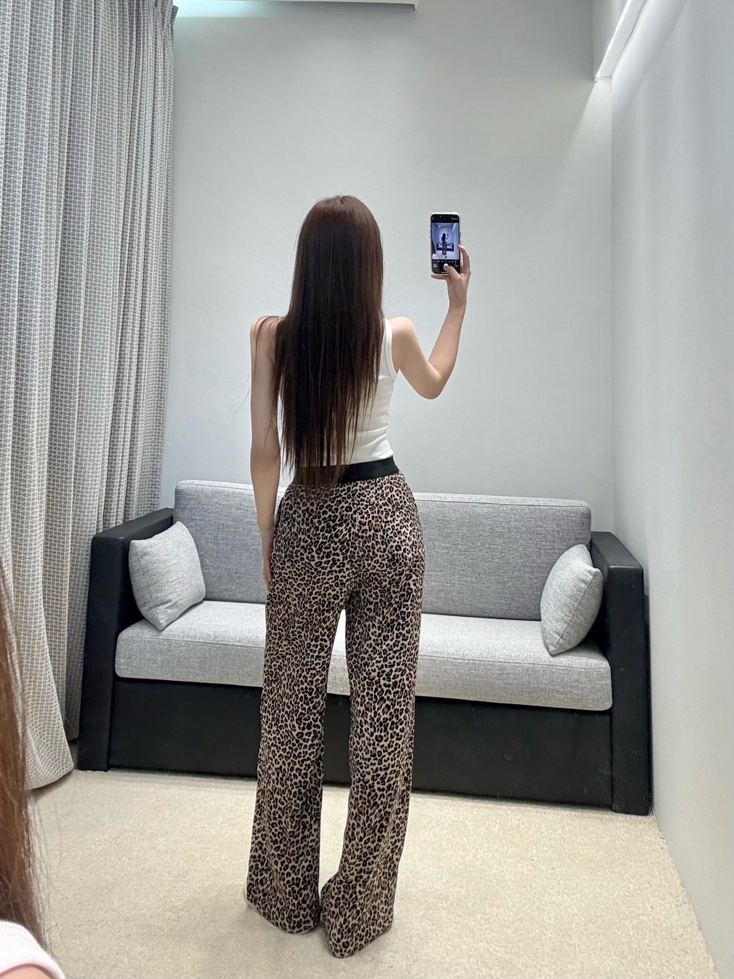 생로랑 레오파드 와이드 팬츠 138652 썸네일 이미지