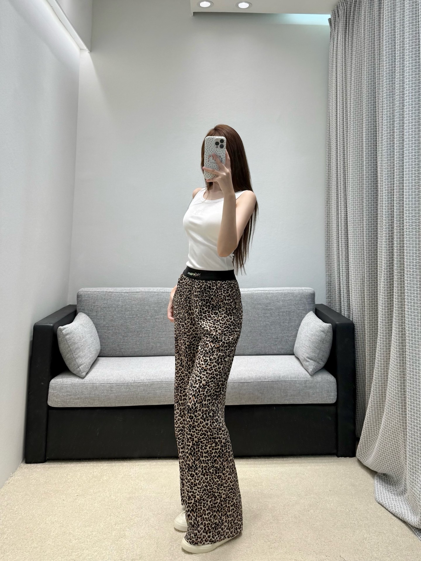 생로랑 레오파드 와이드 팬츠 138652 썸네일 이미지
