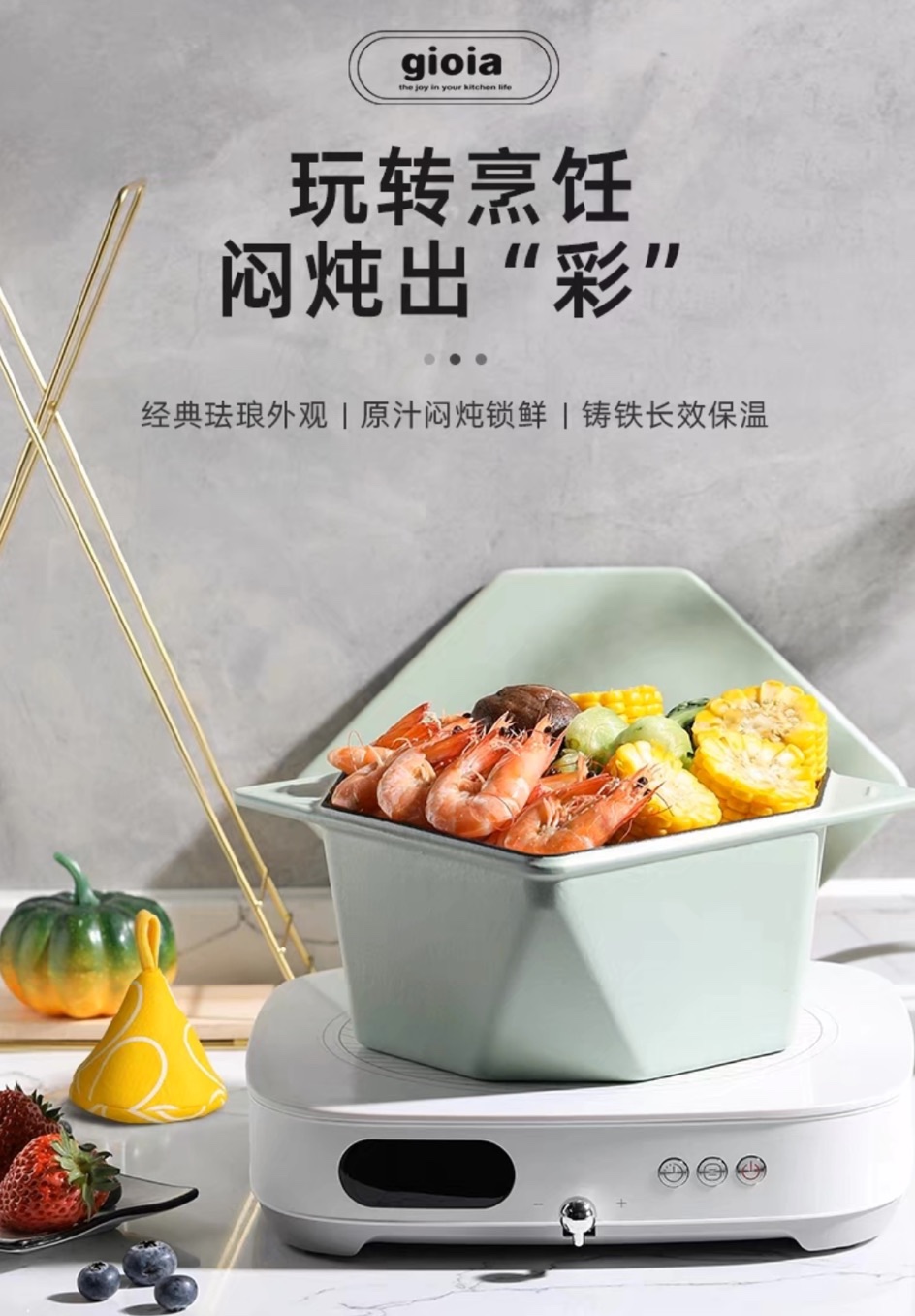 **gioia 21 cm Enamelled Cast Iron Casserole** - Comprehensive