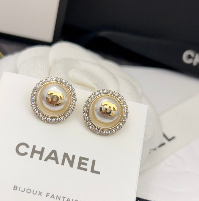 Chanel Juwelen Ohrring Gelb 925 Silber Messing