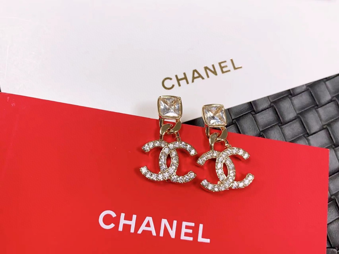 Chanel Fashion
 Jewelry Earring Set With Diamonds Chains