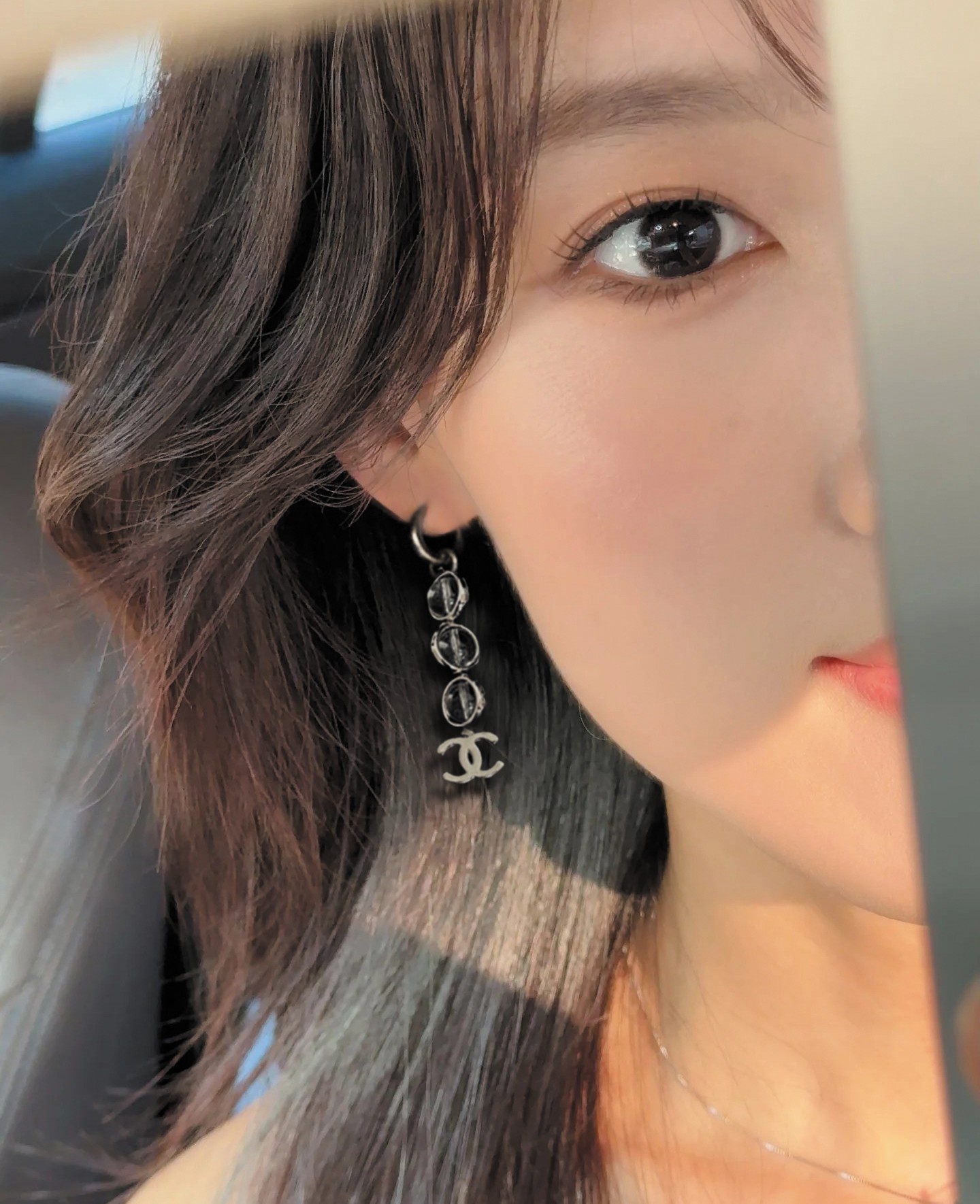 Chanel Ch@nel 香 立体圆环水晶糖珍珠字母流苏耳钉