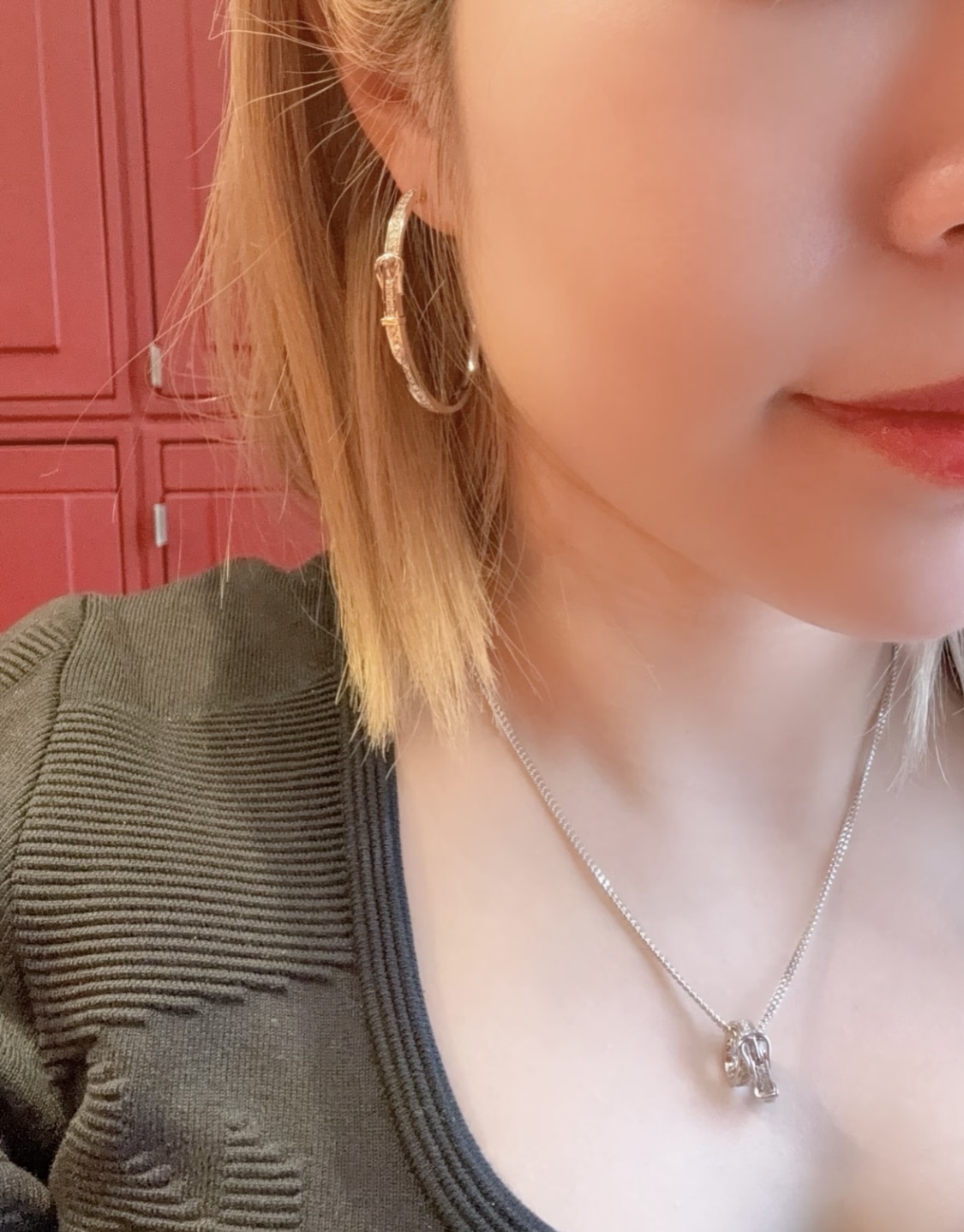 Hermès He'rmes 爱马仕皮带扣满钻耳钉