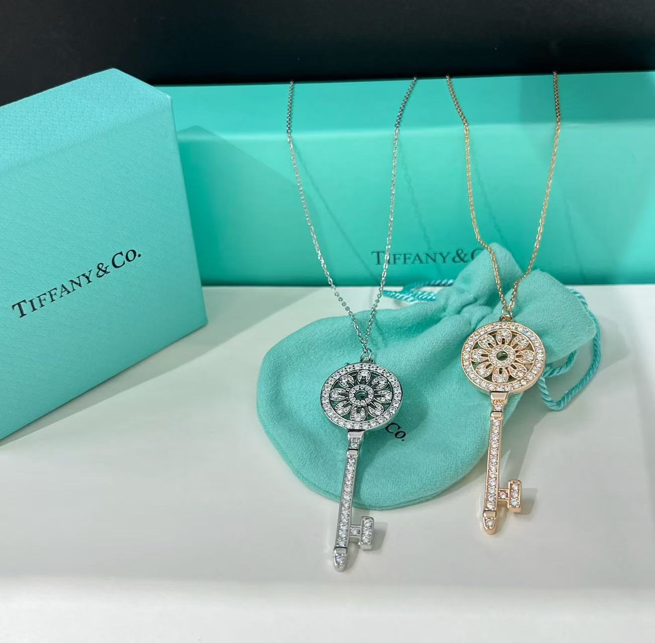Tiffany & Co. TIFFANY 蒂芙尼项链 太阳花钥匙项链 精工版本 带logo