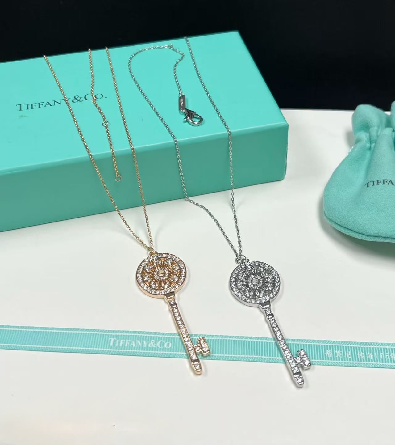 Tiffany & Co. TIFFANY 蒂芙尼项链 太阳花钥匙项链 精工版本 带logo