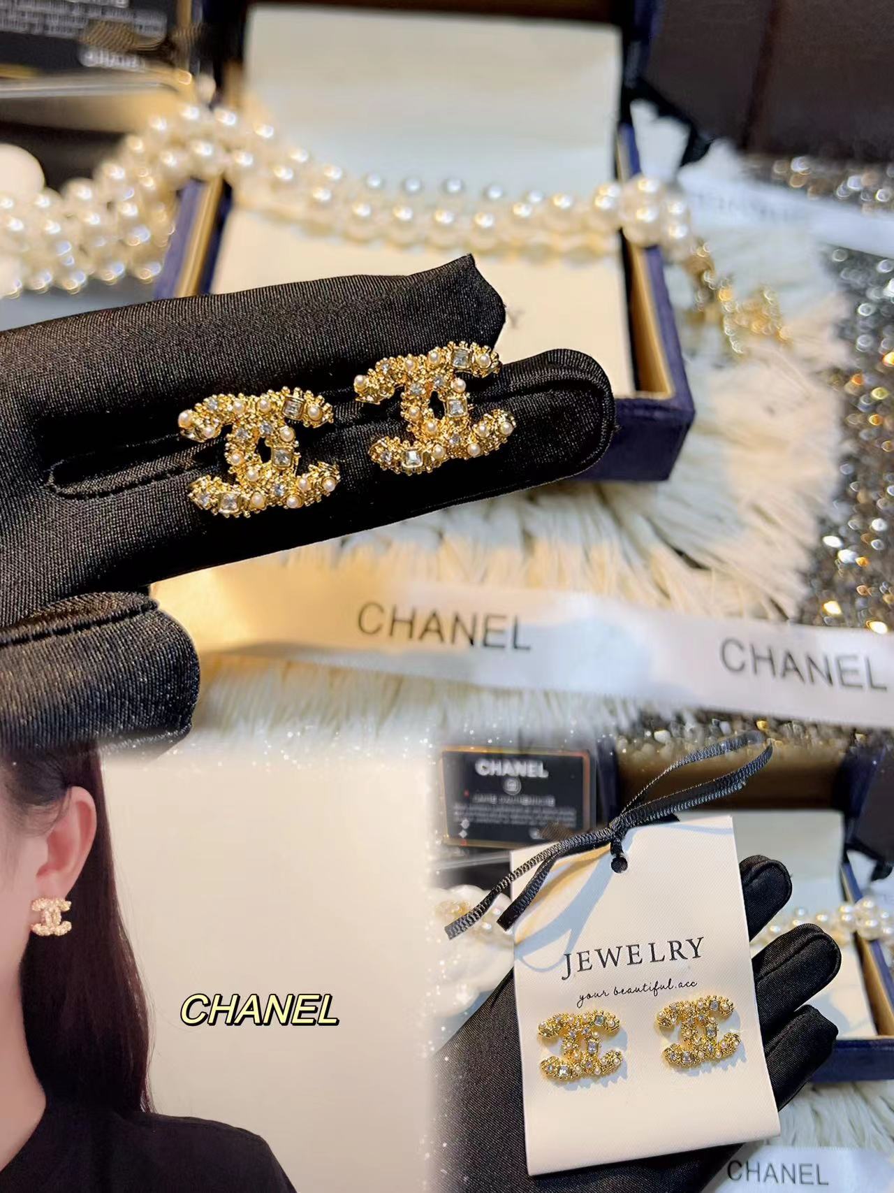 Chanel Chanel 完美品质 方钻珍珠耳钉