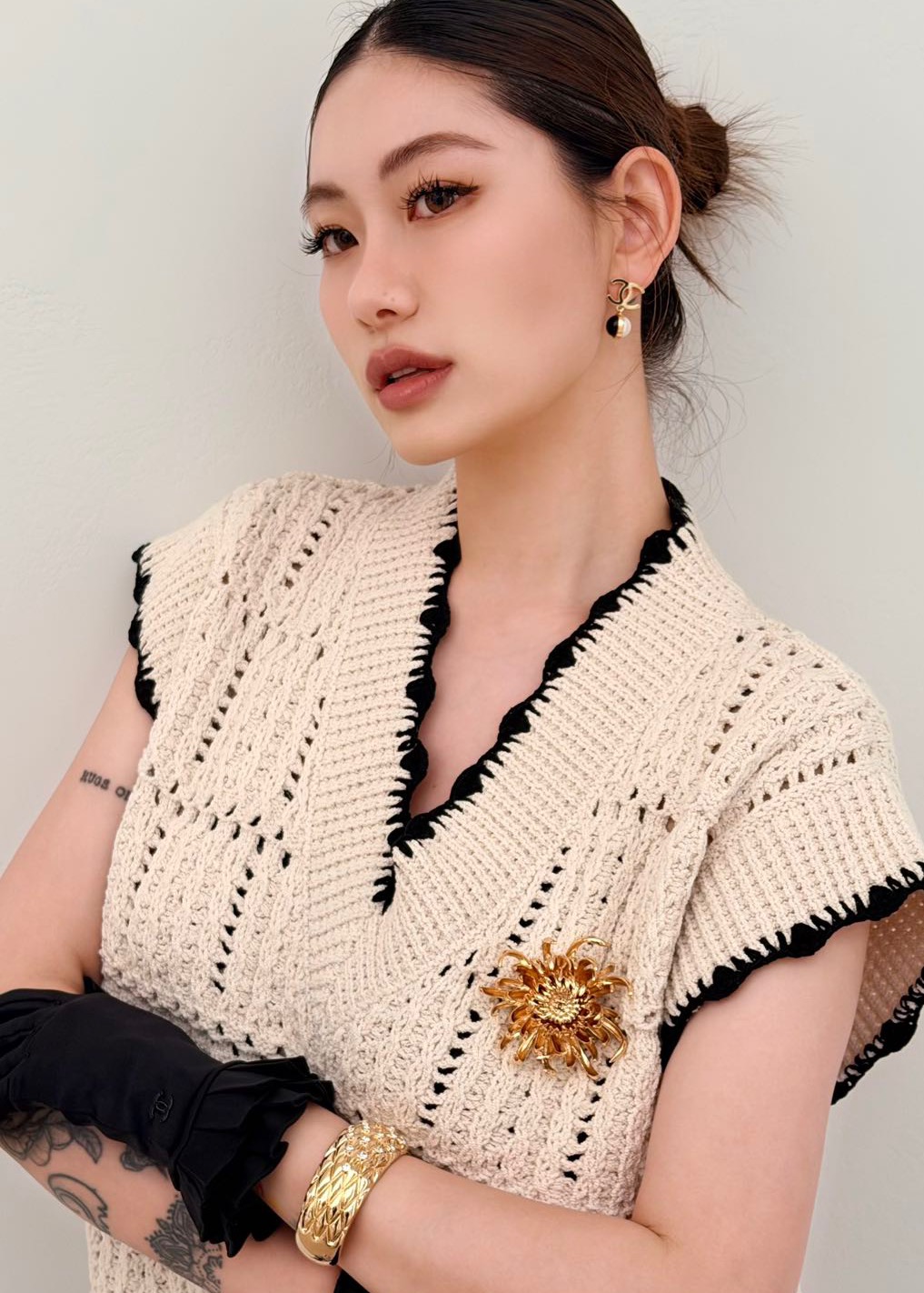 Chanel 香 黑白双色珍珠双C水滴字母耳钉26P春夏最新款系列 vintage系列 越看越