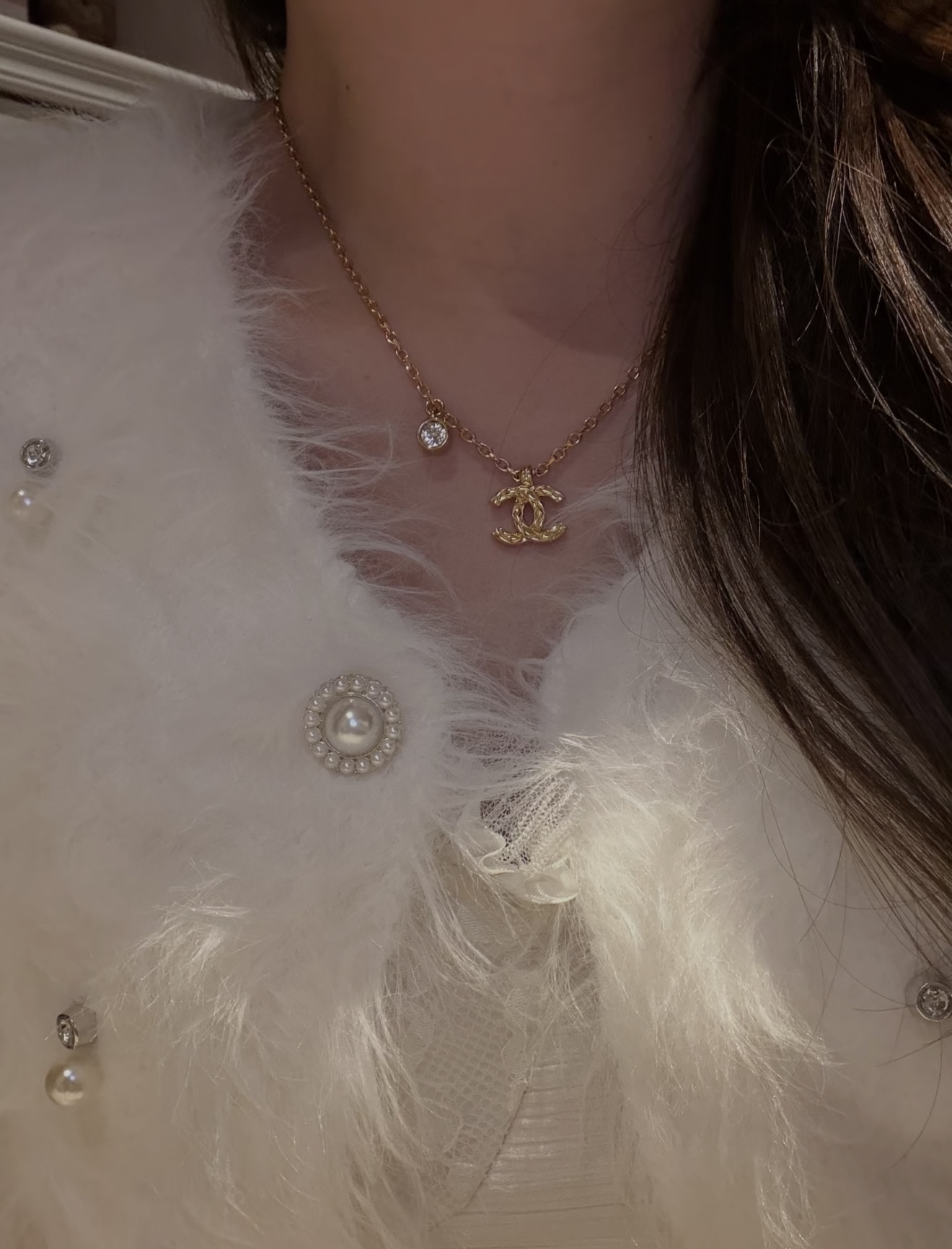Chanel 香 菱格coco菱格双c单钻组合字母项链26P春夏最新款