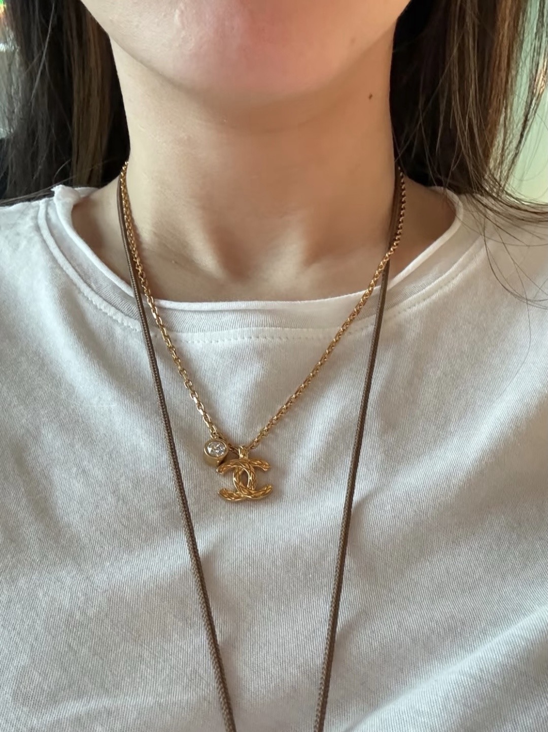 Chanel 香 菱格coco菱格双c单钻组合字母项链26P春夏最新款