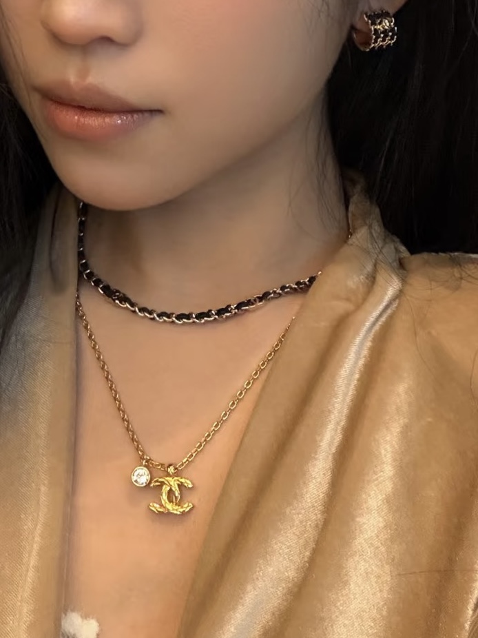 Chanel 香 菱格coco菱格双c单钻组合字母项链26P春夏最新款