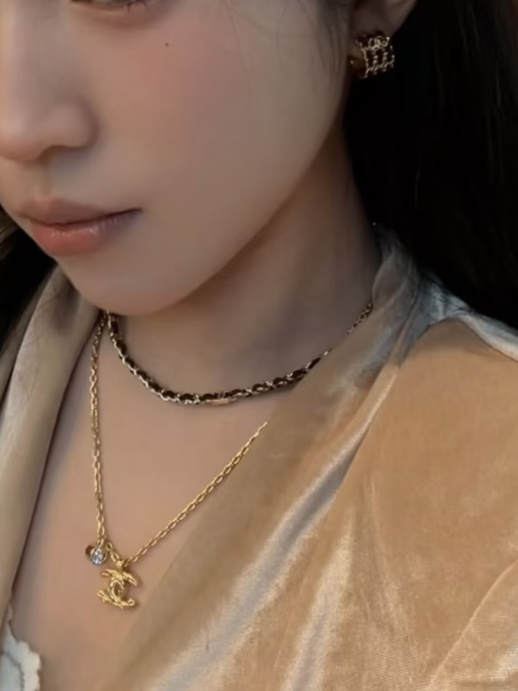 Chanel 香 菱格coco菱格双c单钻组合字母项链26P春夏最新款