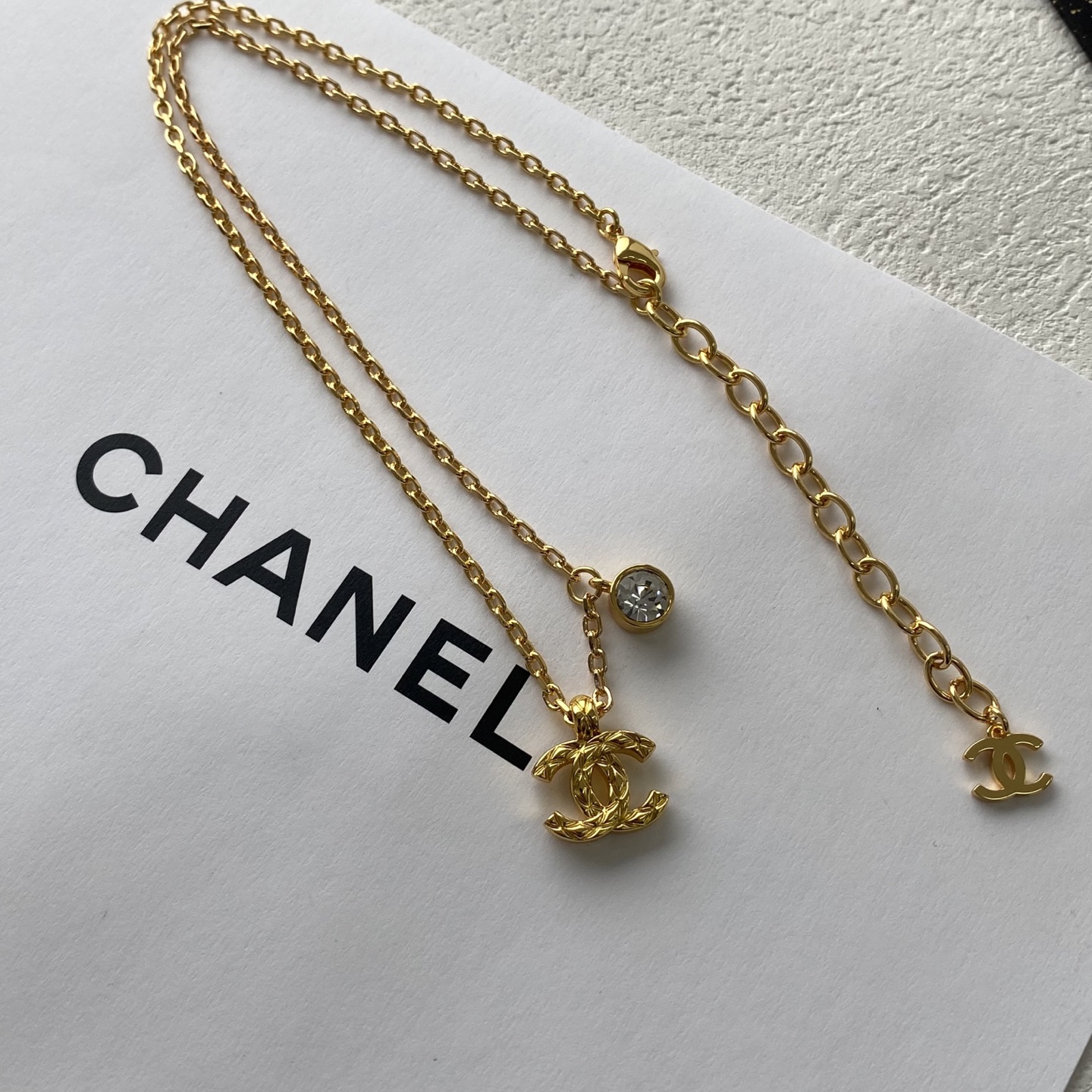 Chanel 香 菱格coco菱格双c单钻组合字母项链26P春夏最新款