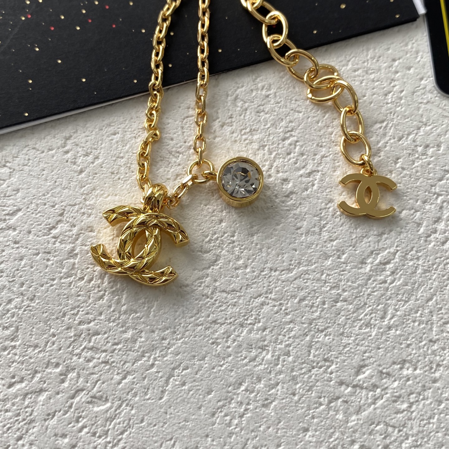 Chanel 香 菱格coco菱格双c单钻组合字母项链26P春夏最新款