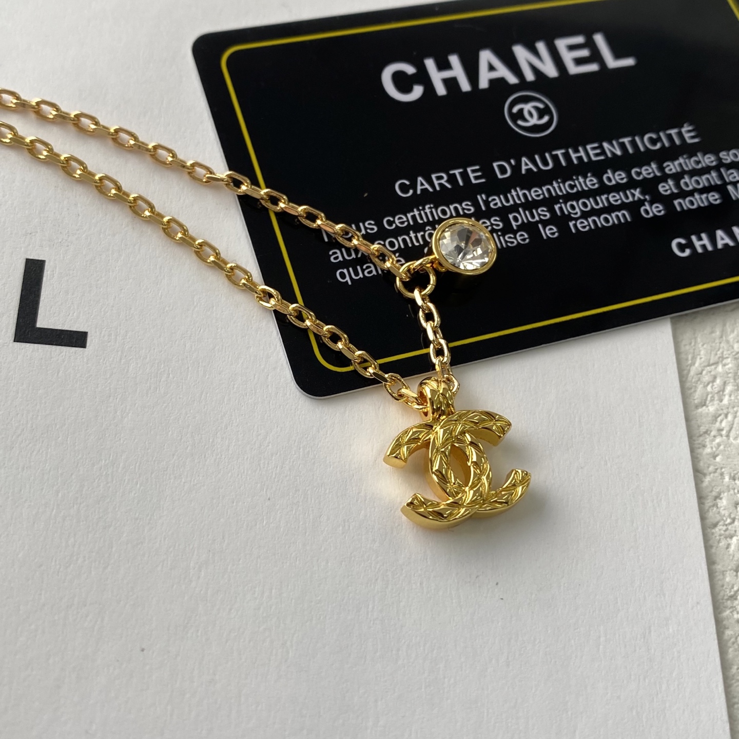 Chanel 香 菱格coco菱格双c单钻组合字母项链26P春夏最新款