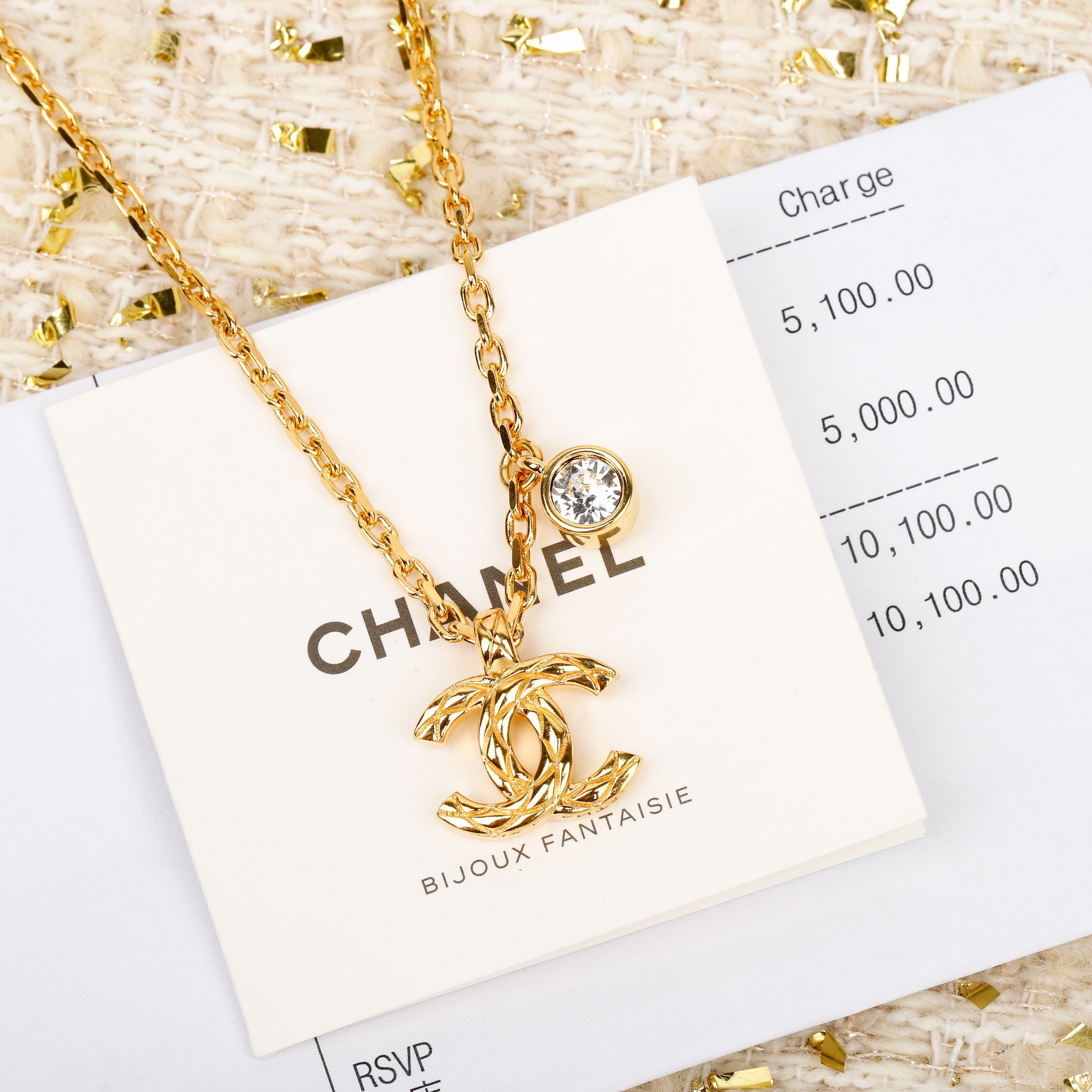Chanel 香 菱格coco菱格双c单钻组合字母项链26P春夏最新款
