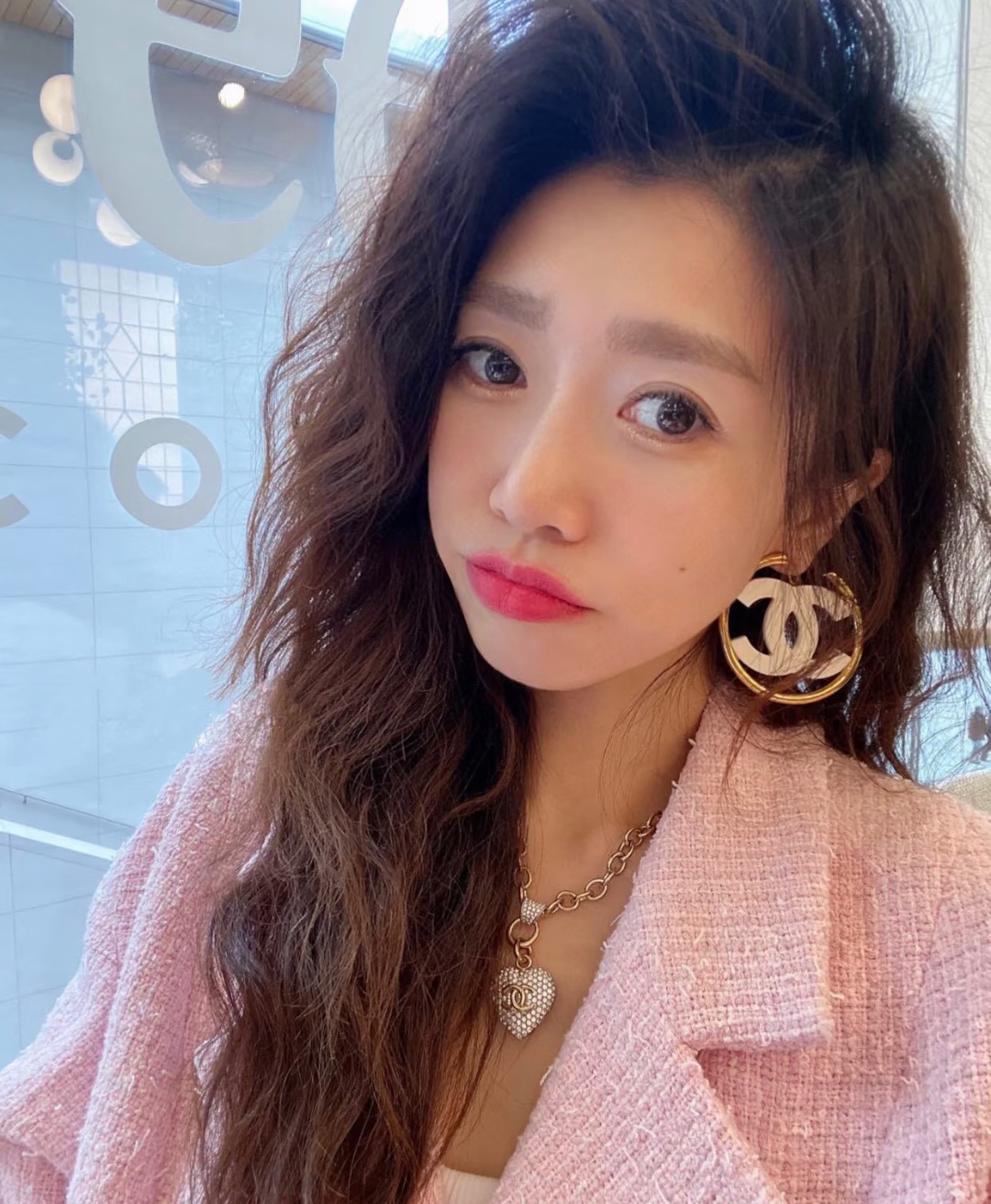 Chanel 超大号 新款CHANEL 香奈儿好品大号字母圆环耳环