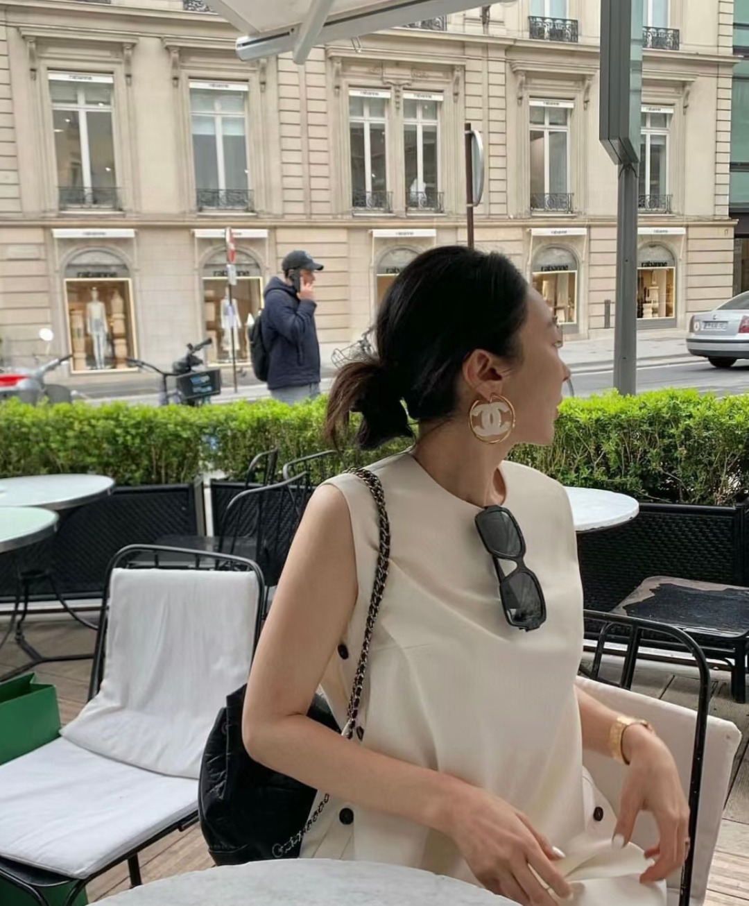 Chanel 超大号 新款CHANEL 香奈儿好品大号字母圆环耳环
