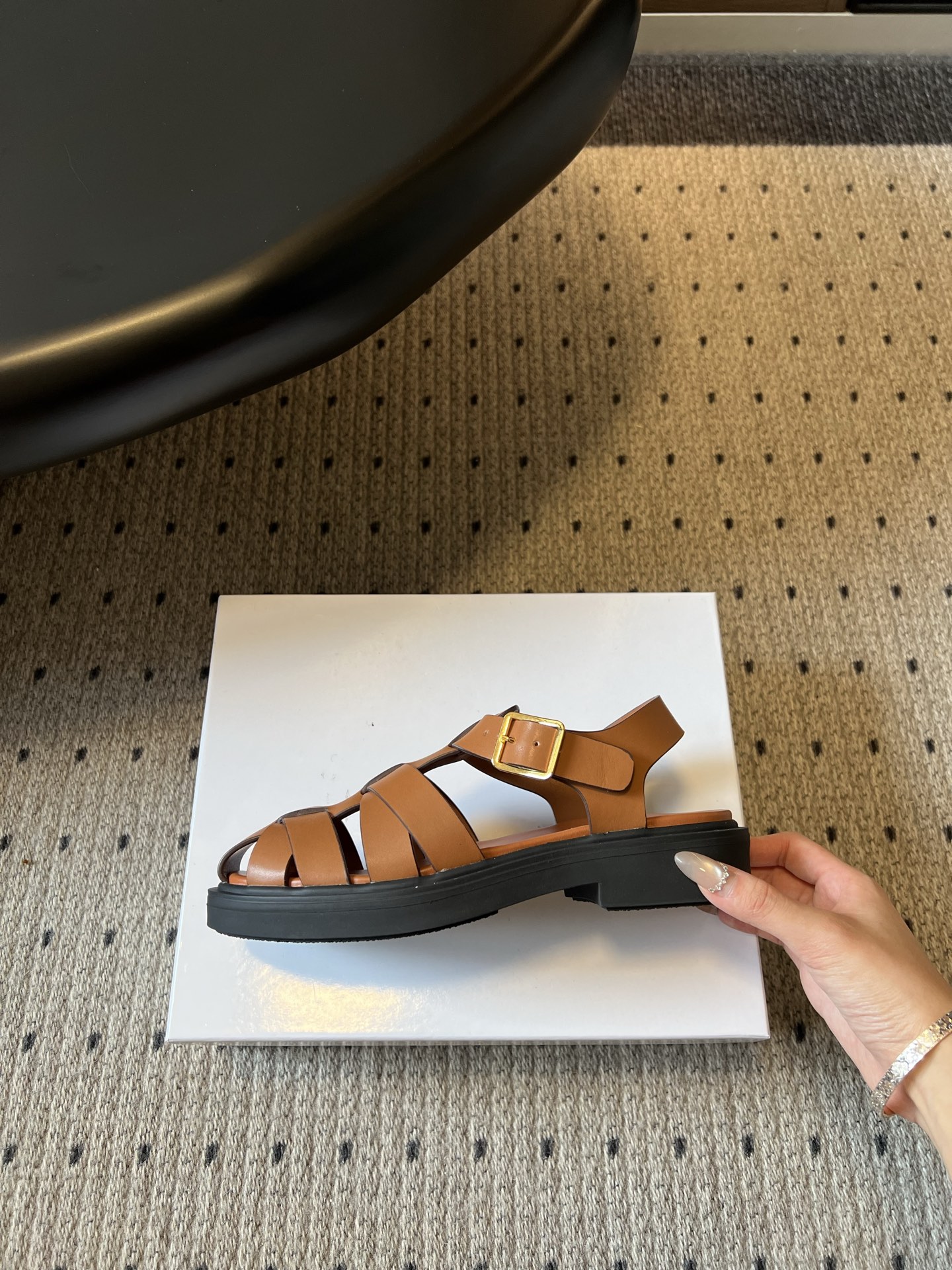 Prada Prad* 26ss 春夏新款编织镂空罗马凉鞋