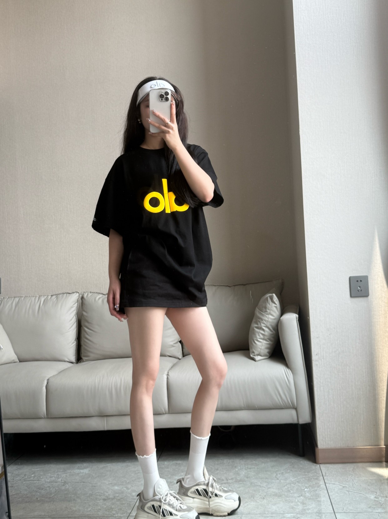 Alo t-shirt lounge black yoga