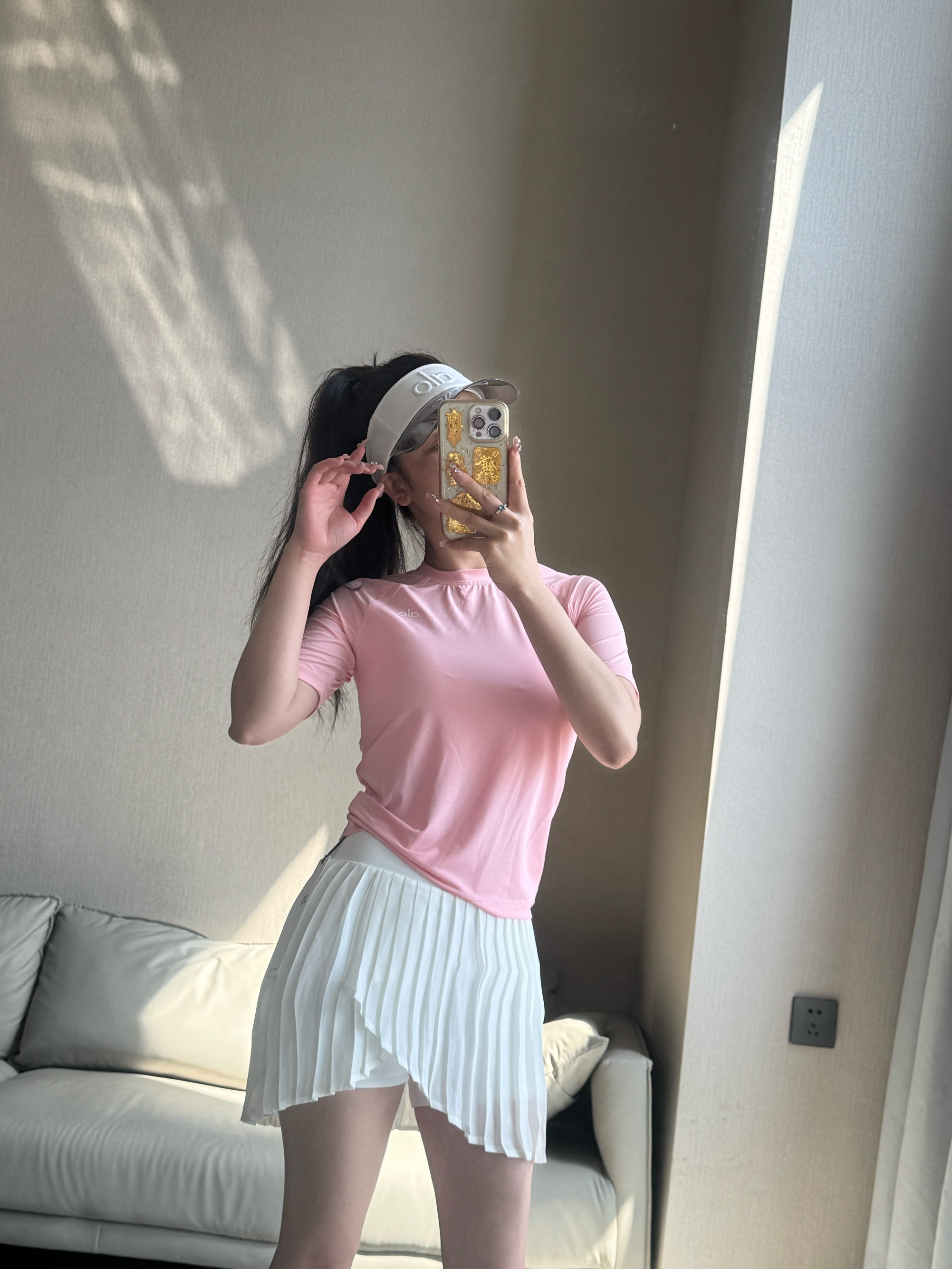 Alo t-shirt studio pink yoga
