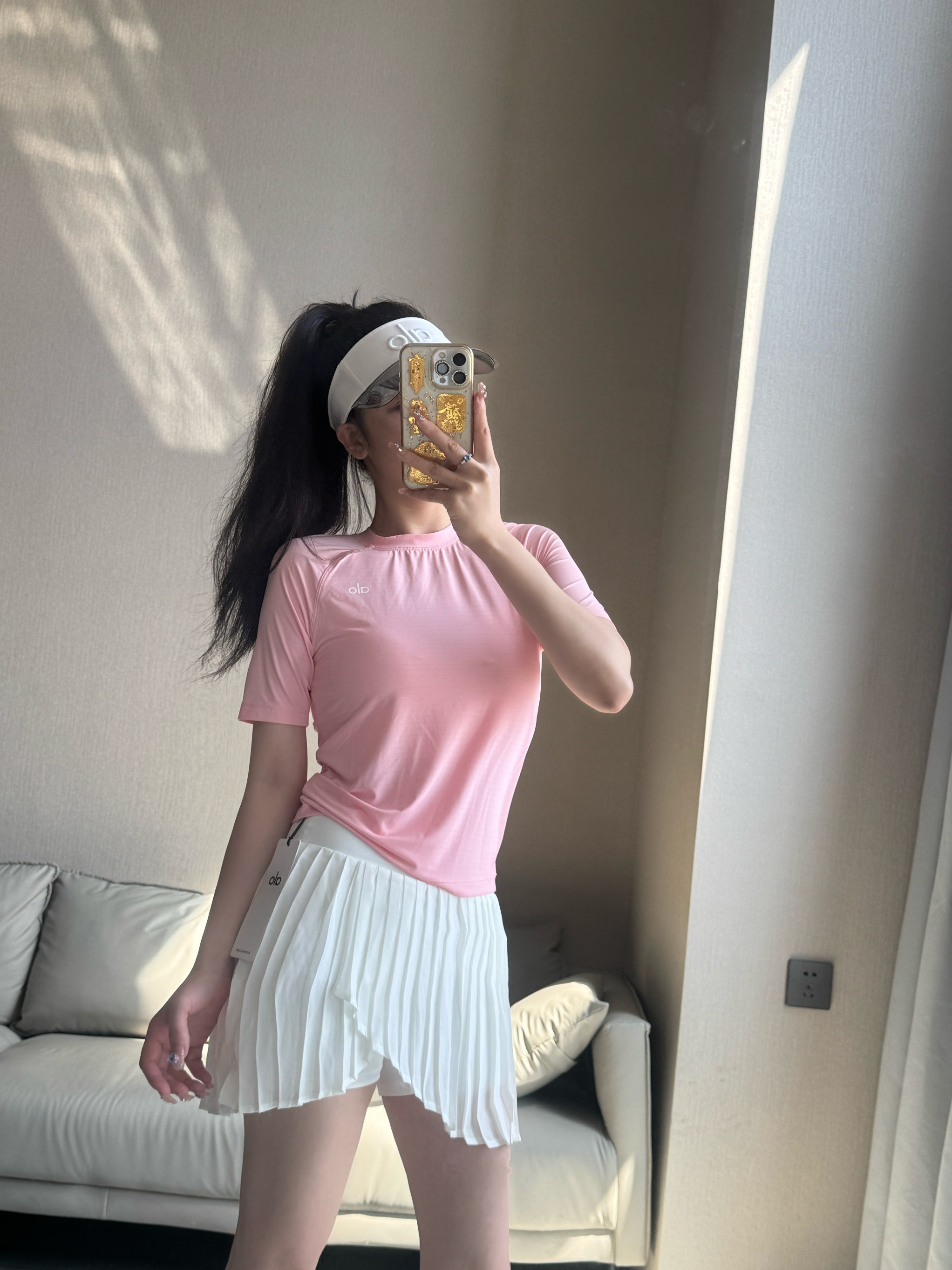 Alo t-shirt studio pink yoga