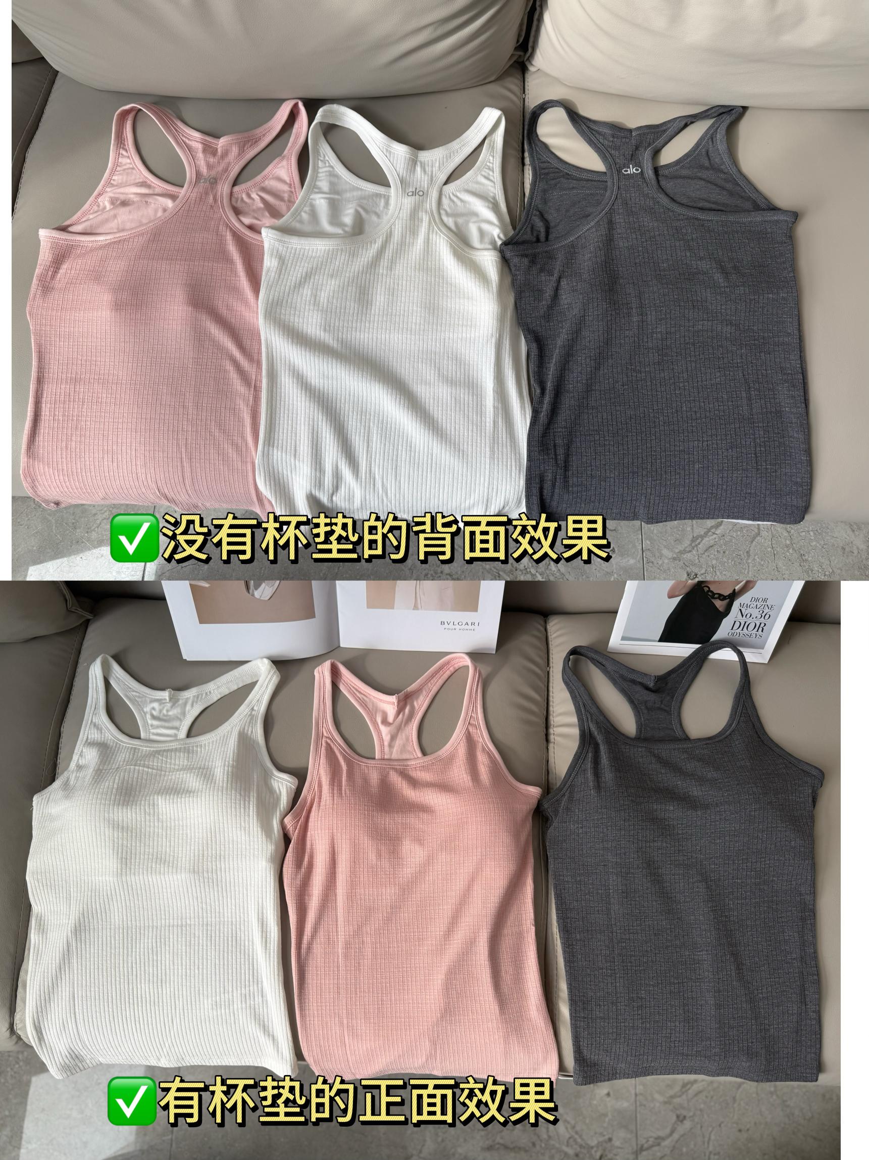 Alo Tank Top Aloyoga Women s Summer I-Belt Bra Pad Integrated Cup Beautiful Back Sports Fitness Yoga Vest