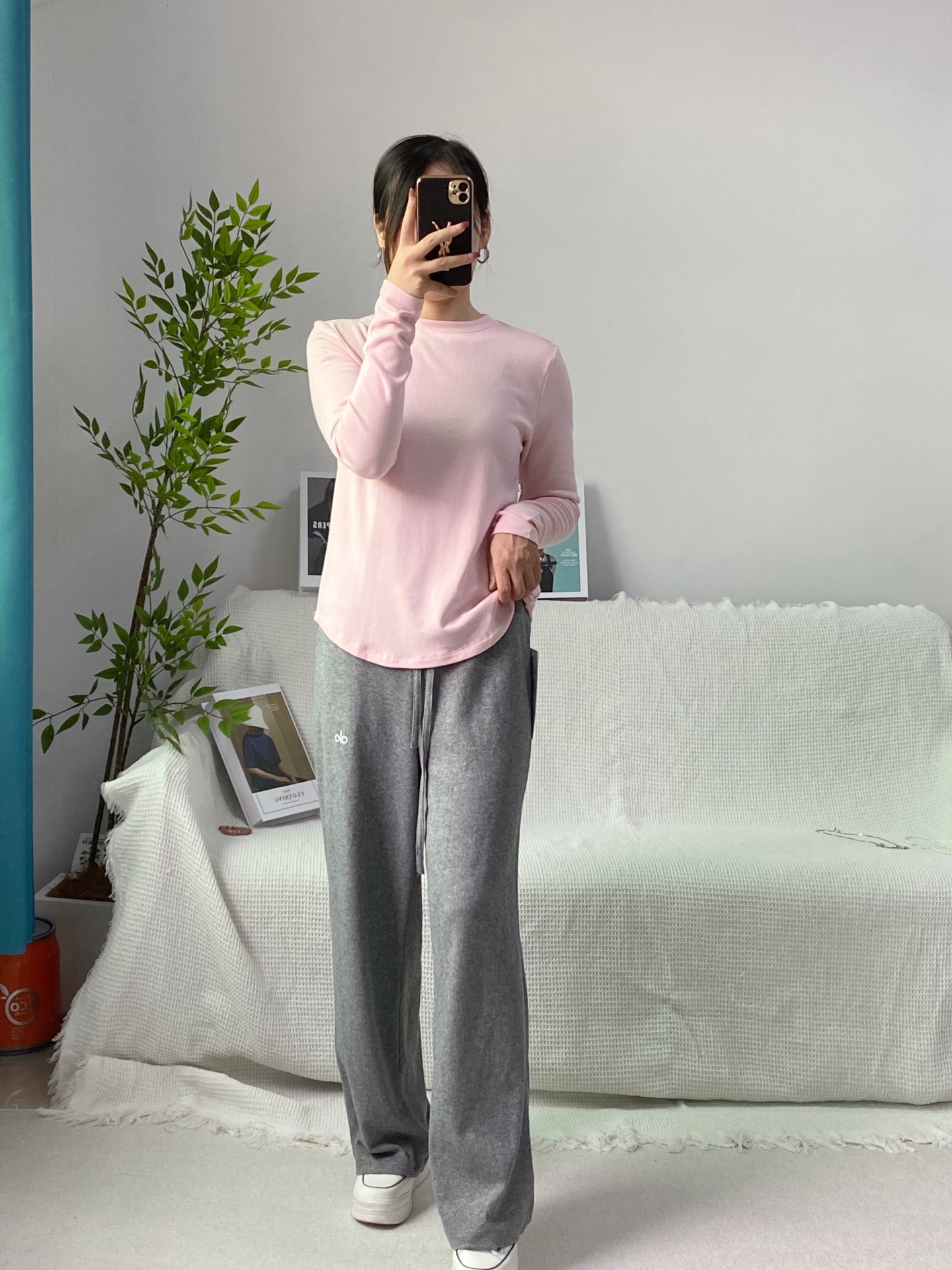 Lululemon long sleeve lounge light pink yoga