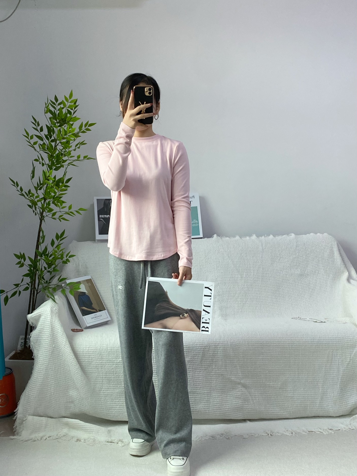 Lululemon long sleeve lounge light pink yoga