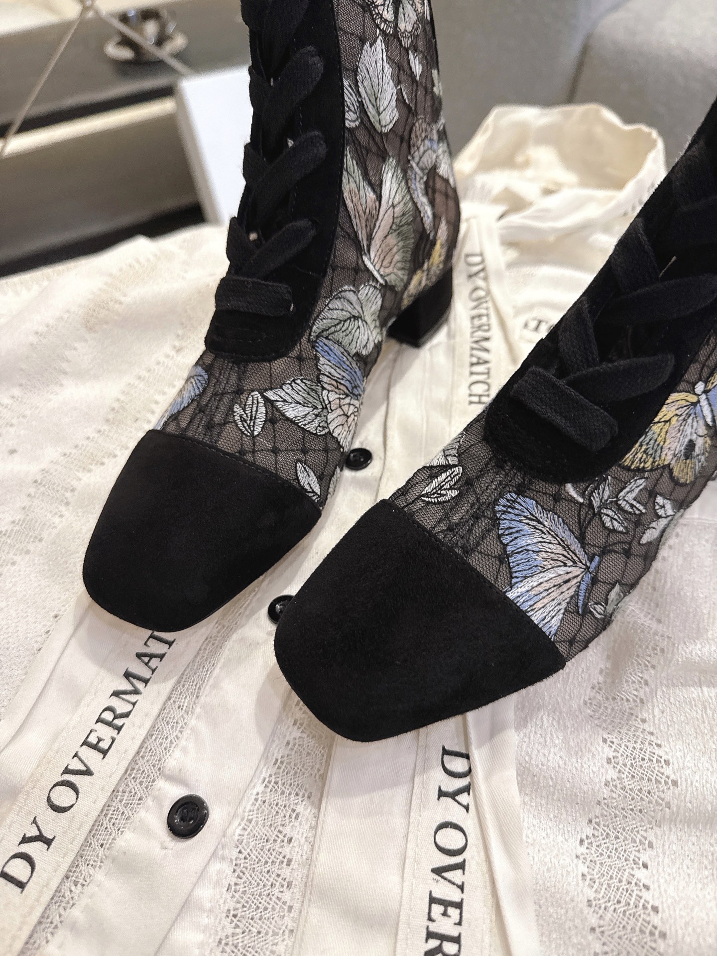 Dior J'ADIOR 刺绣提花 网靴迪奥 Dior 2026春夏最新色 Jardin d’Hiver 提花刺绣字母logo高跟蝴蝶结拼色女鞋 市场 高端版本
