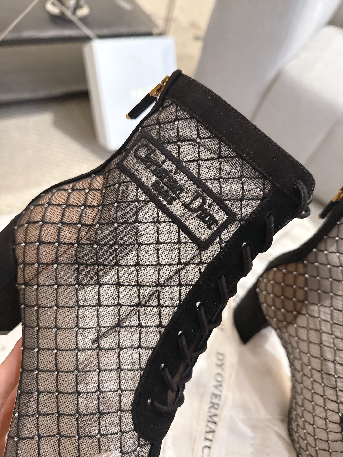 Dior J'ADIOR 刺绣提花小钻 网靴迪奥 Dior 2026春夏最新色 Jardin d’Hiver 提花刺绣字母logo高跟蝴蝶结拼色女鞋 市场 高端版本