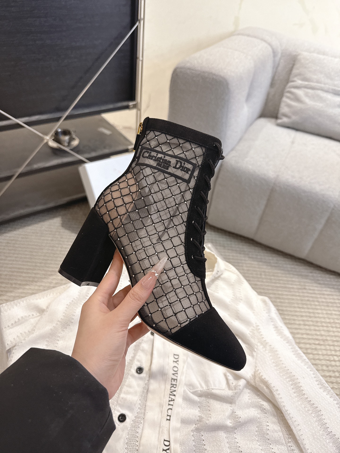 Dior J'ADIOR 刺绣提花小钻 网靴迪奥 Dior 2026春夏最新色 Jardin d’Hiver 提花刺绣字母logo高跟蝴蝶结拼色女鞋 市场 高端版本
