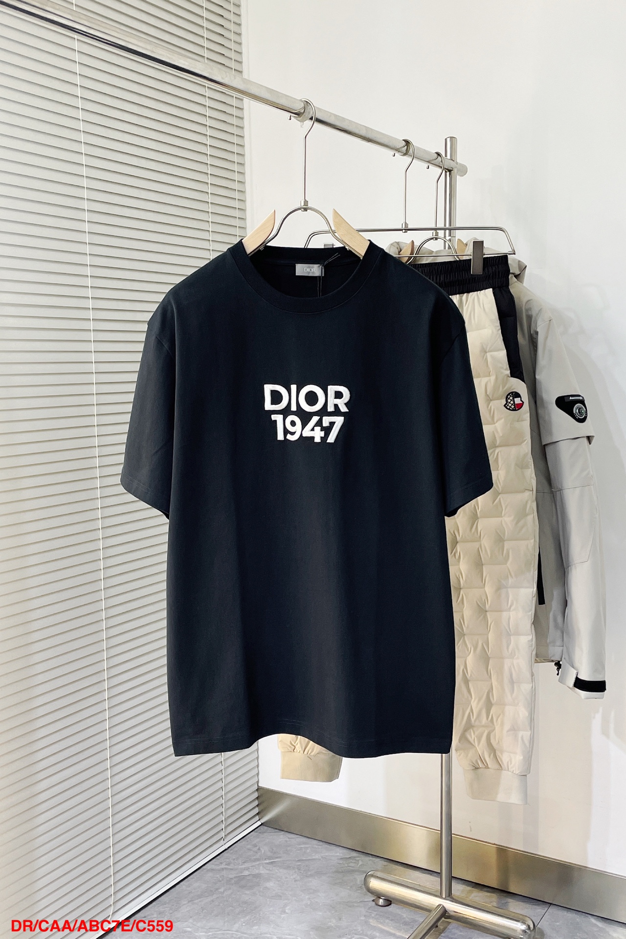 Dior Clothing T-Shirt Replica Every Designer
 Blue Navy White Embroidery Combed Cotton Fabric Knitting 1947 Short Sleeve