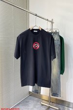 Balenciaga Clothing T-Shirt Printing Men Cotton Knitting Short Sleeve