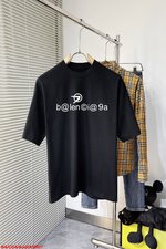 Balenciaga Replica
 Clothing T-Shirt Black White Printing Cotton Short Sleeve