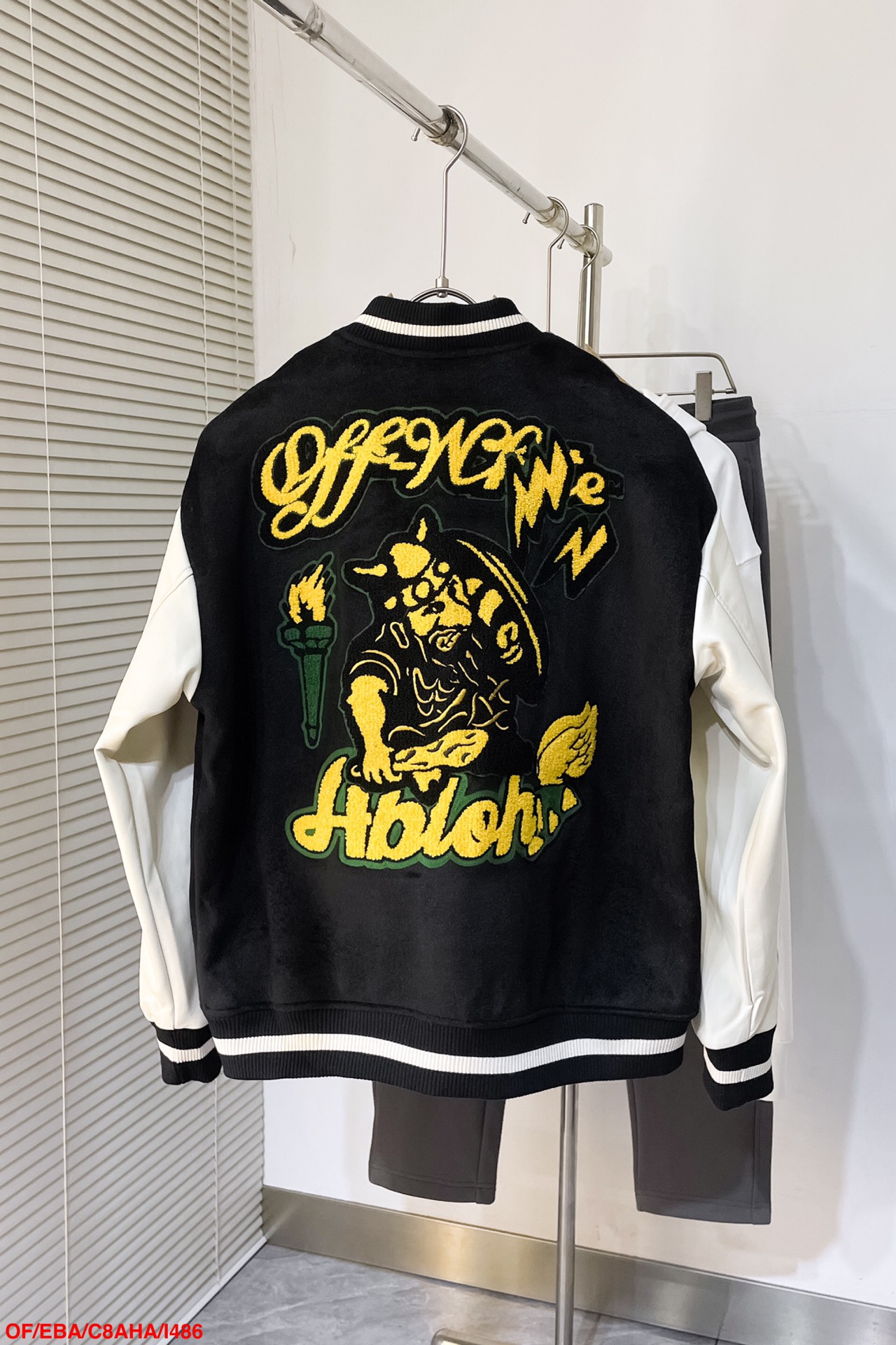   I486 OF🔥Off-White💥独家专供新款刺绣拼接毛呢棒球服外套 高版本⚠️高版本⚠️
定织里