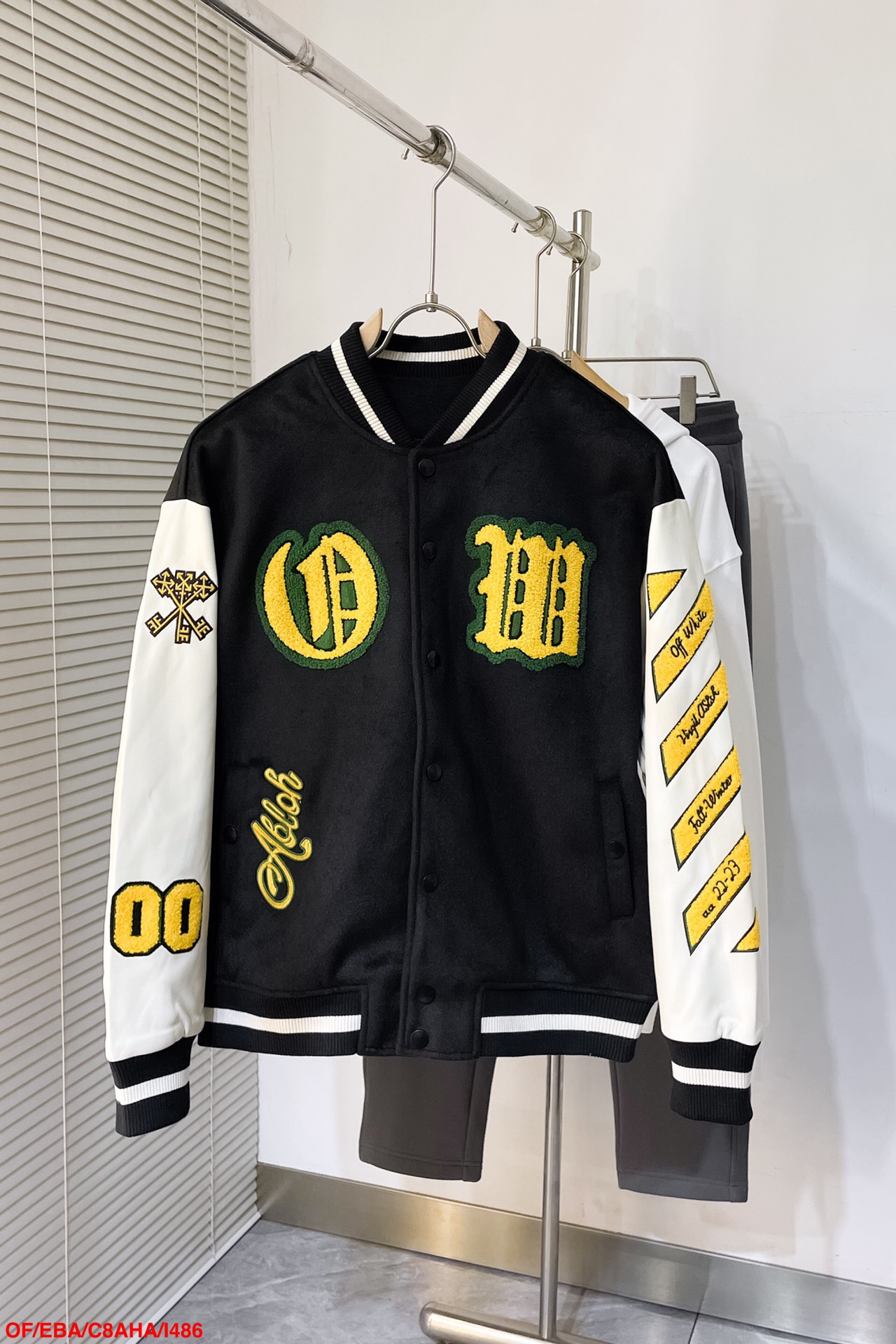   I486 OF🔥Off-White💥独家专供新款刺绣拼接毛呢棒球服外套 高版本⚠️高版本⚠️
定织里