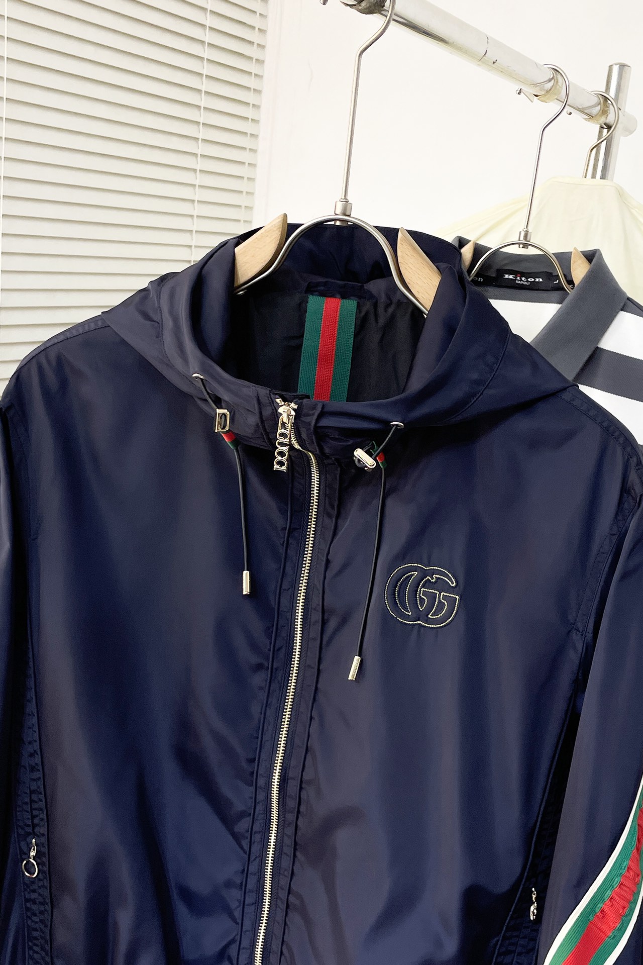  K071 GU🔥GUCCI●古驰 2025开春新款男士夹克外套连帽，原单三标齐全高端版本！连帽款式 高
